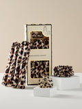 4-piece heatless curler set in leopard print, imported from the UK
