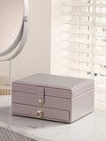 Lilac faux leather jewellery box, imported from the UK