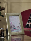 Gold diamonte photo frame with beaded texture, imported from the UK