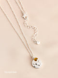 Silver Tone Birthstone Flower Necklace (British brand)