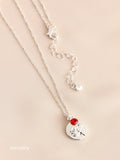 Silver Tone Birthstone Flower Necklace (British brand)