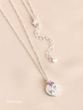 Silver Tone Birthstone Flower Necklace (British brand)