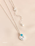 Silver Tone Birthstone Flower Necklace (British brand)