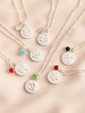 Silver Tone Birthstone Flower Necklace (British brand)