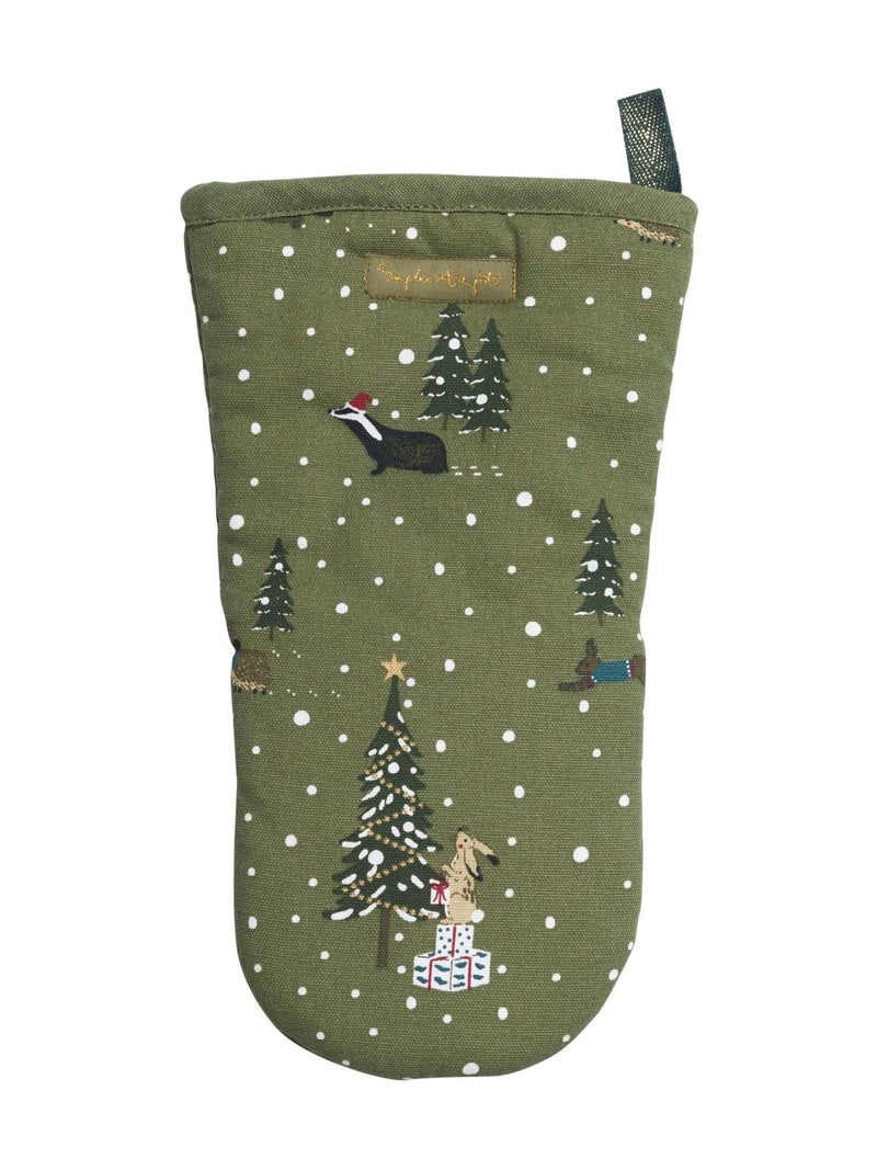 Sophie Allport Forest Green Festive Oven Gloves