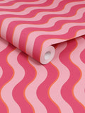 Graham & Brown Raspberry or Tangerine Making Waves Wallpaper