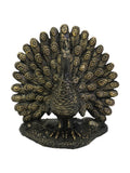 Libra Interiors bronze peacock sculpture 17cm, UK version