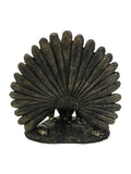 Libra Interiors bronze peacock sculpture 17cm, UK version