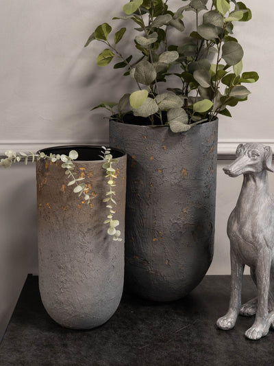 Next Libra Interiors Set of 2 Charcoal Blue Volcano Indoor Planters 50cm- Buy online at McGrocer