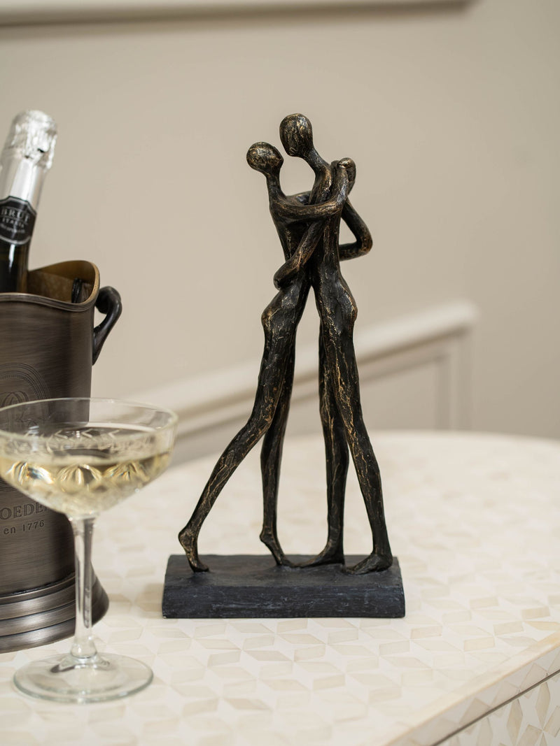Libra Interiors bronze lovers embrace sculpture 32cm height, UK version
