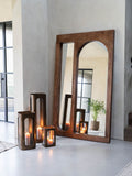 Libra Interiors smoked gold glass hurricane 78cm imported from the UK