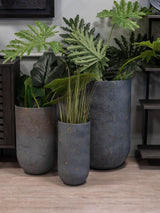 Next Libra Interiors Set of 3 Charcoal Blue Volcano Indoor Planters- Buy online at McGrocer