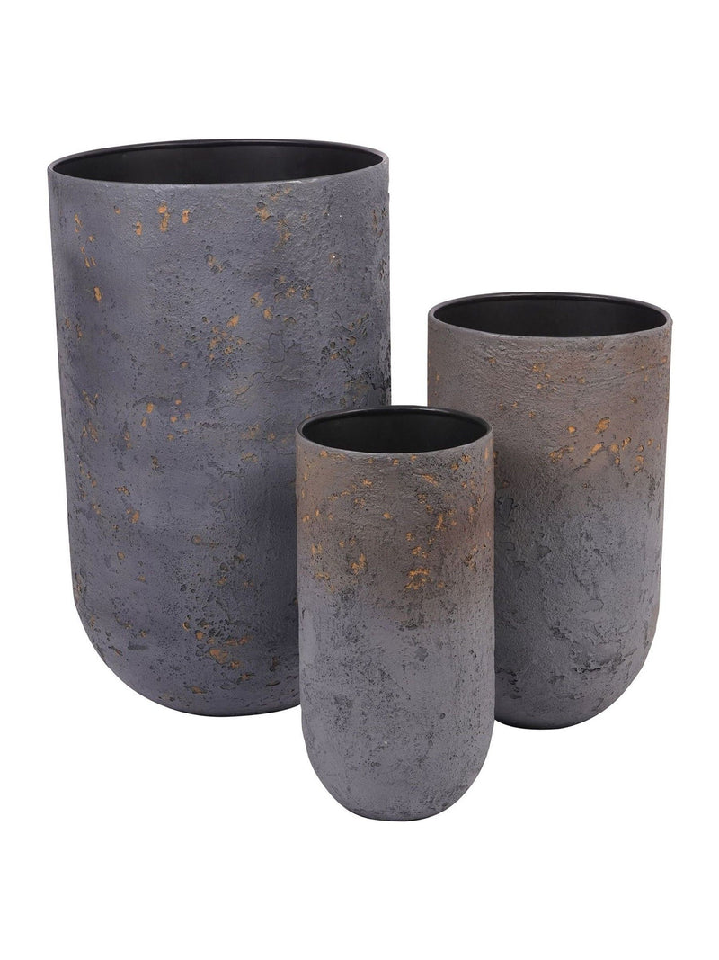 Libra Interiors charcoal blue volcano planter set, UK version