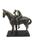 Libra Interiors bronze kissing couple with horse sculpture 24.5cm height, UK version