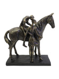 Libra Interiors bronze kissing couple with horse sculpture 24.5cm height, UK version