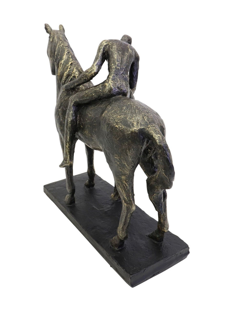 Libra Interiors bronze kissing couple with horse sculpture 24.5cm height, UK version