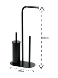 Showerdrape Black Aspen 3 in 1 toilet brush and holder set (British brand)