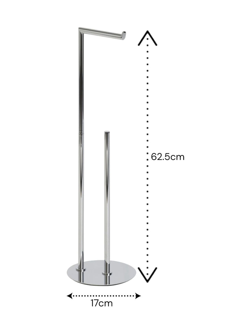 Showerdrape Chrome Belgravia toilet roll holder and spare combo (British brand)