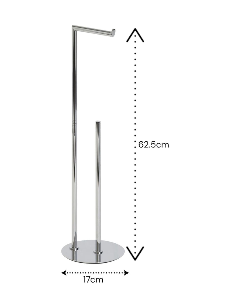 Showerdrape Chrome Belgravia toilet roll holder and spare combo (British brand)