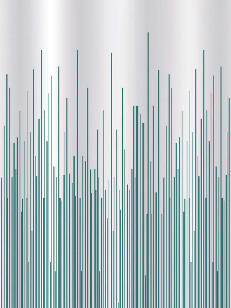 Showerdrape Teal City Stripe shower curtain 180x180cm (British brand)