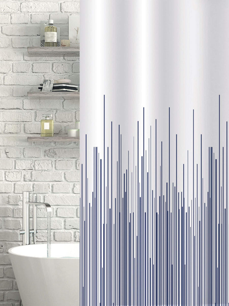 Showerdrape navy blue city stripe shower curtain 180 x 180 cm (British brand)