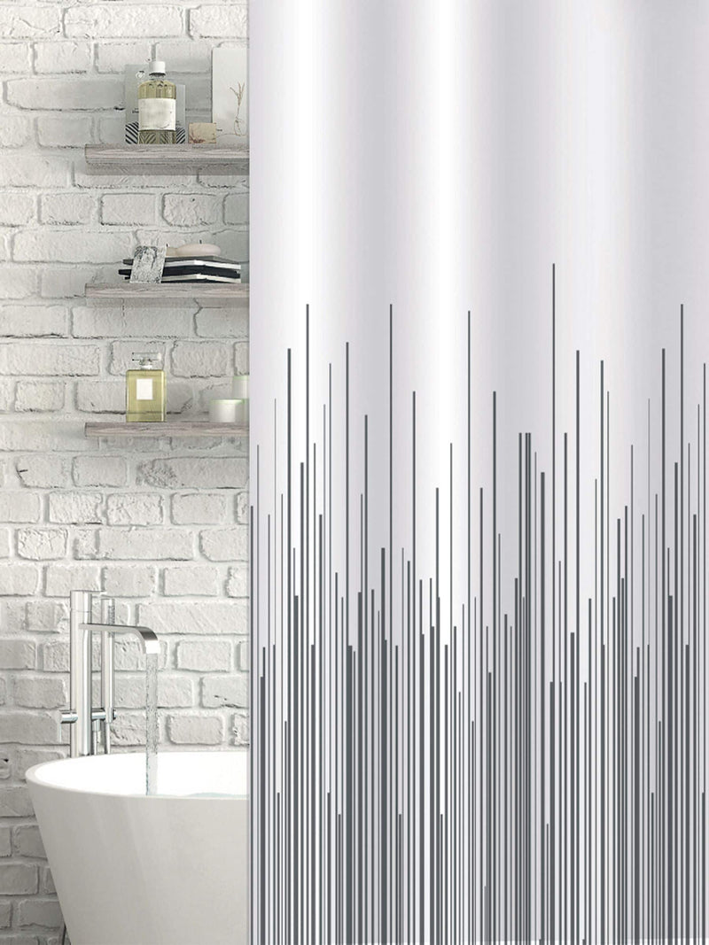 Showerdrape grey city stripe shower curtain 180x180cm (British brand)