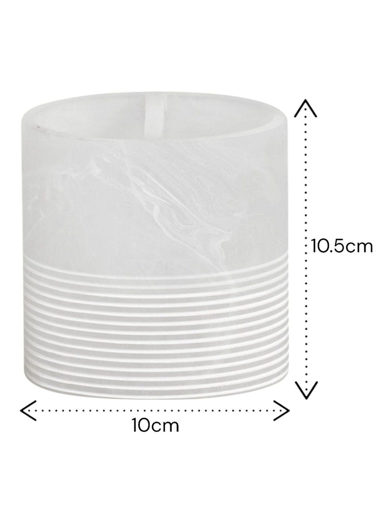 Showerdrape Frost Onyx White Bianco striped toothbrush holder size One (British brand)