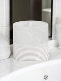 Showerdrape Frost Onyx White Bianco striped toothbrush holder size One (British brand)