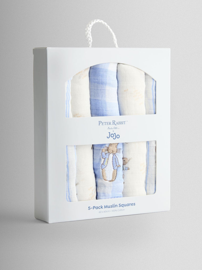 Peter Rabbit muslin cloths 5-pack 60x60cm (British brand)