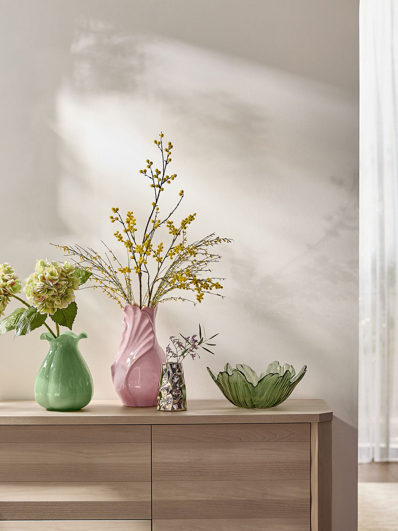 Pink ceramic vase reactive glaze 31cm (British brand)