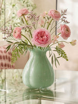 Next Green Scalloped Glass Vase 23cm- Buy online at McGrocer