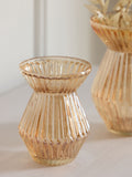 Gold lustre ribbed glass vases set of 2, imported from the UK