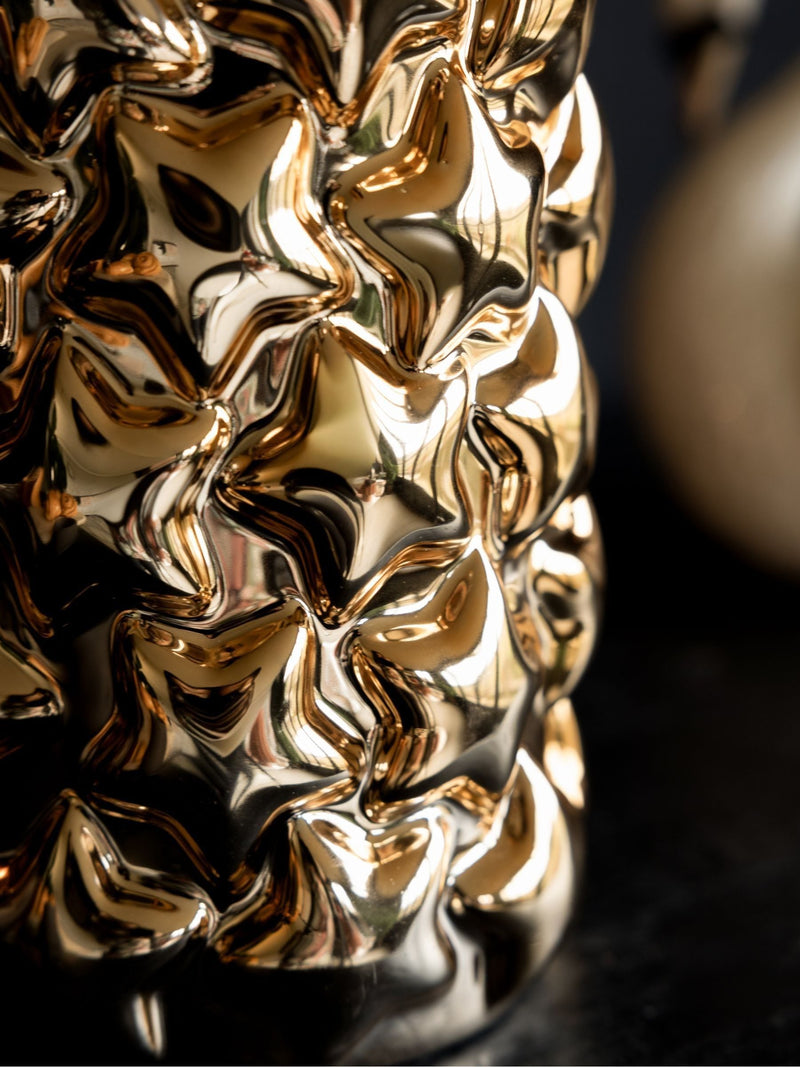 Rockett St George gold embossed stars vase 25cm - British product