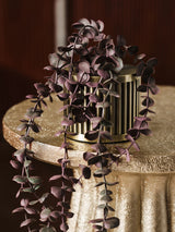Next Purple Artificial Trailing Plant in Gold Ribbed Metal Pot- Buy online at McGrocer