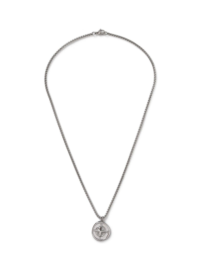 DCK Silver Tone Stainless Steel Compass Necklace - British product