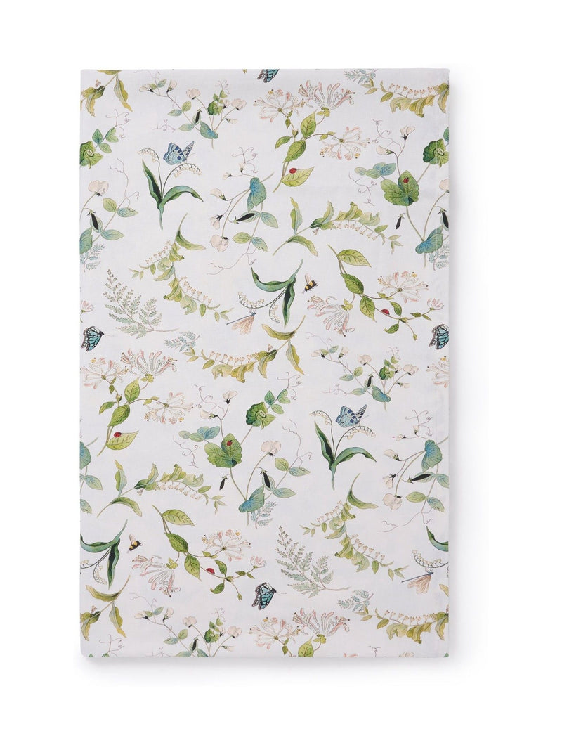 Sophie Allport Off White Wild Floral Print Cotton Tablecloth 280cm x 152cm (British brand)