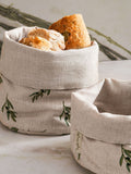 Sophie Allport Set of 2 Natural Linen Olive Bread Baskets