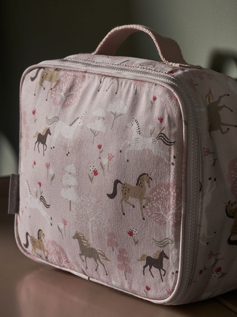 Sophie Allport pale pink pony insulated lunch bag (British brand)