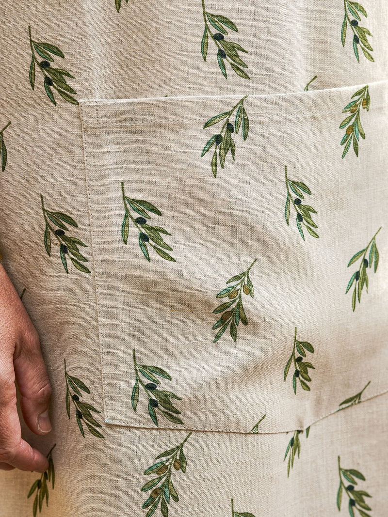 Sophie Allport linen apron olive design 87x77cm (British brand)