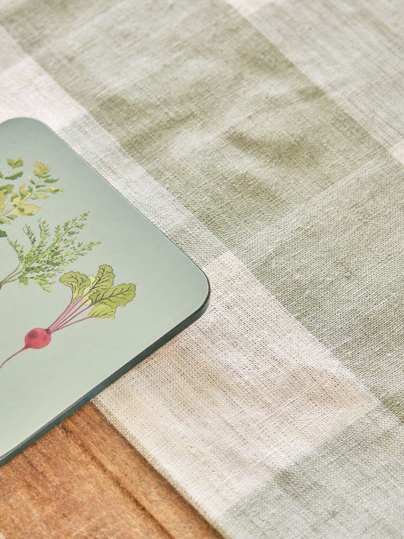 Sophie Allport sage green linen table runner 280x35cm (British brand)