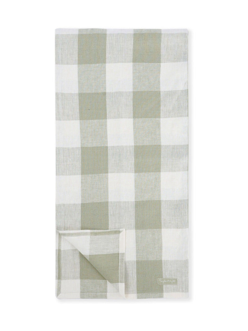 Sophie Allport sage green linen table runner 280x35cm (British brand)