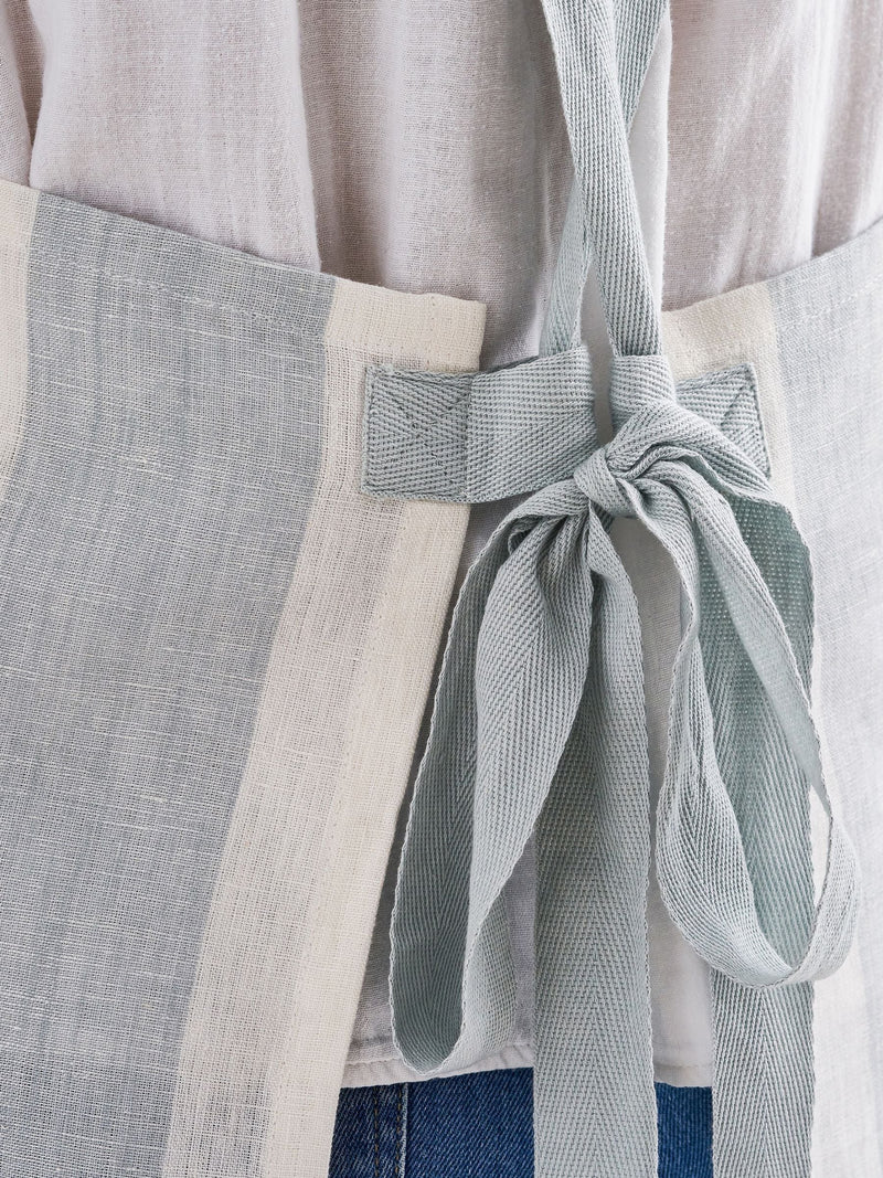 Sophie Allport teal blue linen cross back apron 87x77cm (British brand)