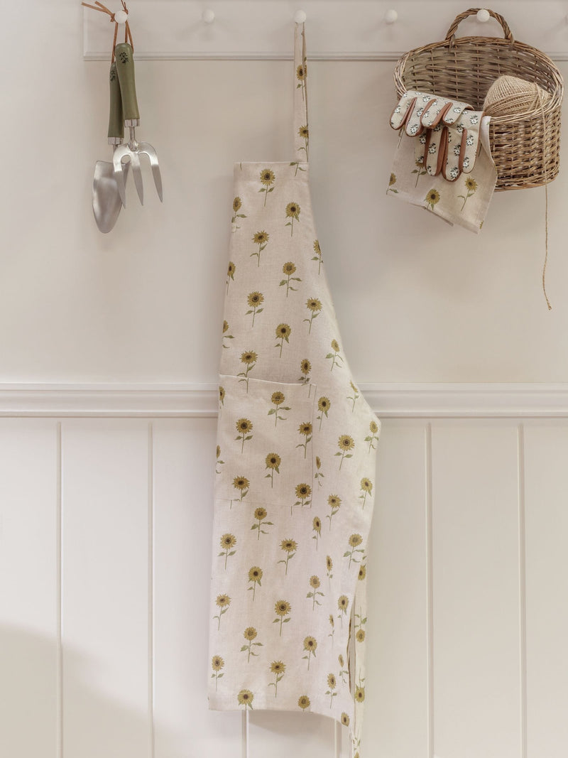 Sophie Allport Natural Linen Sunflower Apron (British brand)