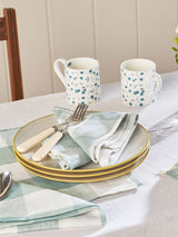 Next Sophie Allport Light Teal Linen Gingham Fabric Napkins Set of 4- Buy online at McGrocer