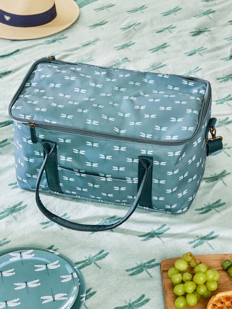 Sophie Allport grey blue dragonfly print insulated picnic bag 22 litre (British brand)