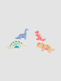 JoJo Maman Bébé dinosaur puzzle set four wooden pieces (British brand)