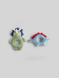 JoJo Maman Bébé dinosaur ring rattle set of 2 plush toys - British product