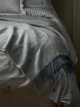 Next Sophie Allport Duck Egg Herringbone Wool Throw 130cm x 164cm- Buy online at McGrocer