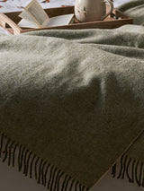 Next Sophie Allport Olive Green Wool Herringbone Throw 130x164cm- Buy online at McGrocer