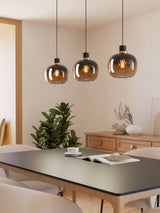 Next Eglo OILELLA Black Brass Linear Glass Pendant Ceiling Light- Buy online at McGrocer